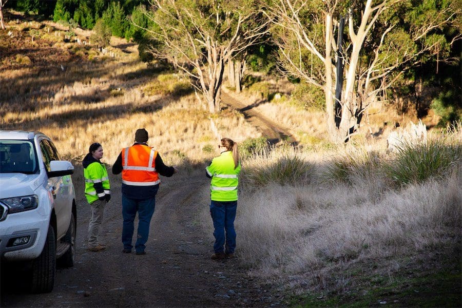 People standing next to car | Carbon Farming | ActivAcre Tasmania